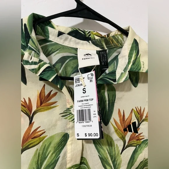 New $90 Adidas x Farm Rio Premium Women’s polo - Picture 8 of 9